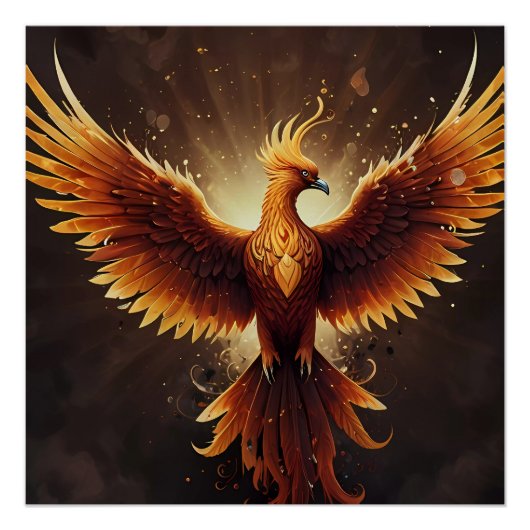 Fiery Phoenix Kussen Perfect Poster (Voorkant)