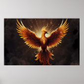 Fiery Phoenix Kussen Poster (Voorkant)