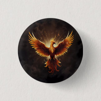Fiery Phoenix Kussen Ronde Button 3,2 Cm