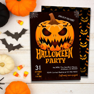 Fiery Pumpkin Jack van lantaarnvleermuizen Spooky Kaart