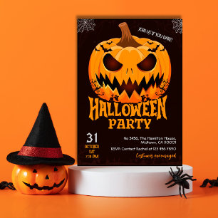 Fiery Pumpkin Jack van lantaarnvleermuizen Spooky Kaart
