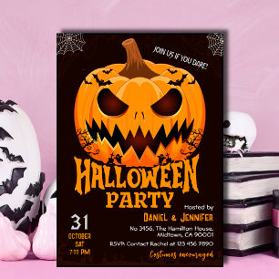 Fiery Pumpkin Jack van lantaarnvleermuizen Spooky Kaart