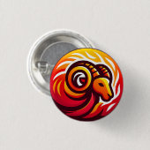 Fiery Ram Astrologie teken Ronde Button 3,2 Cm (Voorkant /achterkant)
