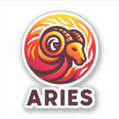 Fiery Ram Astrologie teken Sticker (Voorkant)