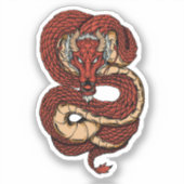 Fiery Red Dragon Sticker (Voorkant)