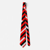 Fiery Red en Black Stripes Athletic Stropdas (Voorkant)