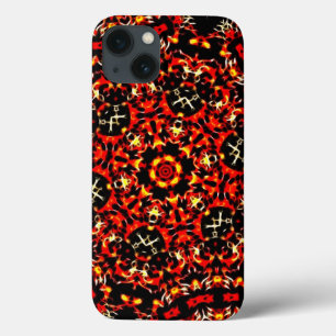 Fiery Red Fractal Pattern iPhone 13 Hoesje