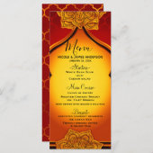 Fiery Red Gold Royal Mandala Indiaas Marokkaans Me Menu (Voorkant / Achterkant)
