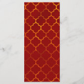 Fiery Red Gold Royal Mandala Indian Menu Marocain (Dos)