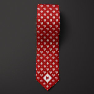 Fiery Red Iconic Dragon Monogram Stropdas