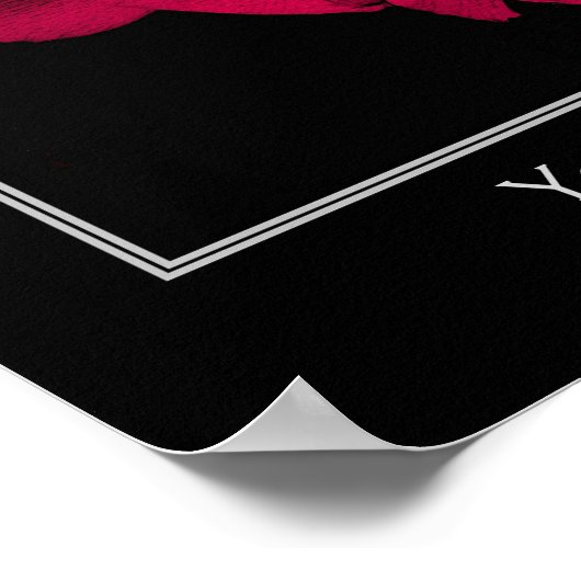 Fiery Red Peony Flower Personalized Poster (Hoek)