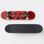 Fiery Red Spiraling Black Holten Fractal Abstract Skateboard (Horizontaal)