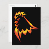 Fiery Rooster Briefkaart (Voorkant / Achterkant)