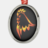 Fiery Rooster Metalen Ornament (Links)