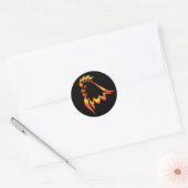 Fiery Rooster Ronde Sticker (Envelop)