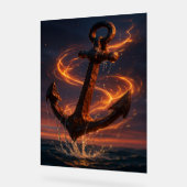 Fiery Rustic Anchor – Nautical Fantasy Wall Art Acryl Bord (Hoek)