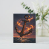 Fiery Rustic Anchor – Nautical Fantasy Wall Art Briefkaart (Staand voorkant)