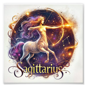 Fiery Sagittarius Zodiac Art Foto Afdruk
