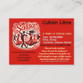 Fiery Salsa Dance Party Uitnodiging – Red Hot Nigh Informatiekaartje (Voorkant)