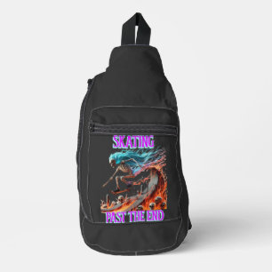 Fiery schaatskelet een dodendevotie rit sling bag