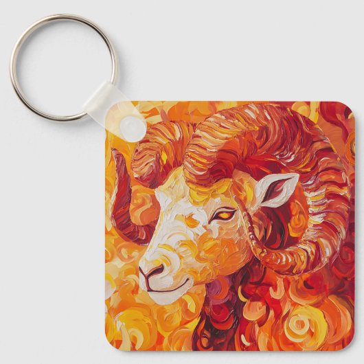 Fiery Solar Capricorn Spirit Sleutelhanger (Voorkant)