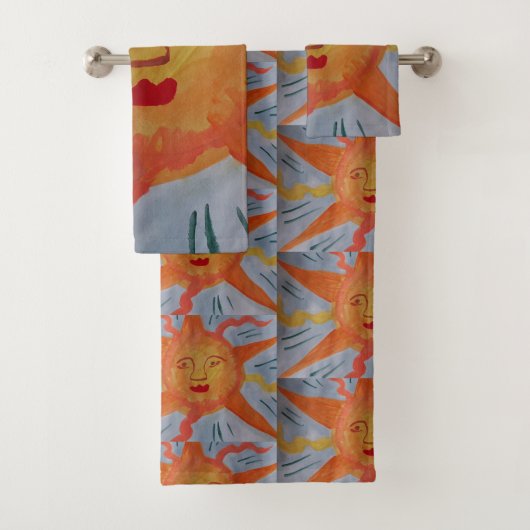 Fiery Sun Bad Handdoek (Insitu)