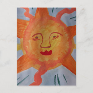 Fiery Sun Flat Briefkaart