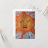 Fiery Sun Flat Wenskaart Kaart (Voorkant / Achterkant in situ)