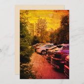 Fiery Sunset Urban Invitation – Customizable Kaart (Voorkant / Achterkant)