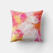 FIERY SUNSET WATERVERF HOLLYHOCK WEDDING PILLOW KUSSEN (Achterkant)