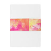 FIERY SUNSET WATERVERF HOLLYHOCK WEDING UITNODIGINGEN WIKKEL (Achterkant Voorbeeld)