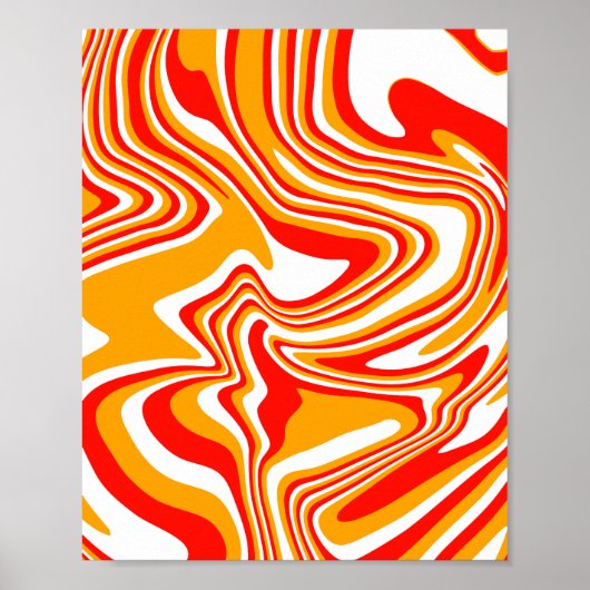 Fiery Swirls - Gedurfde en Energetische Abstracte Poster (Voorkant)