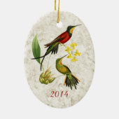 Fiery Topaz Hummingbird Keramisch Ornament (Achterkant)