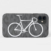 Fiery Track Bike - wit op grijs Case-Mate iPhone Case (Achterkant (horizontaal))