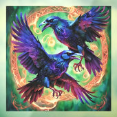 Fiery Two Ravens Raamsticker (Vel 3)