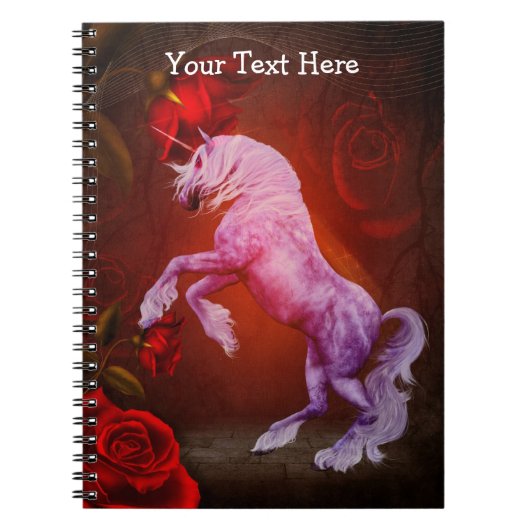 Fiery Unicorn Fantasy Horse Notitieboek (Voorkant)