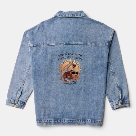 Fiery valor ingewikkeld heldhaftig ontwerp van bra denim jacket (Achterkant)
