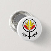 Fiery Vrouw Ronde Button 3,2 Cm (Voorkant /achterkant)