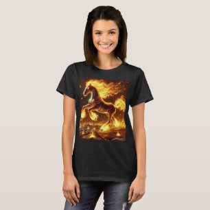 Fiery War Horse T-shirt ontwerp.