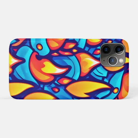 Fiery Waves Abstracte kunst Case-Mate iPhone Case (Achterkant (horizontaal))