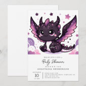 Fiery Whimsical Dragon Baby shower Kaart (Voorkant / Achterkant)