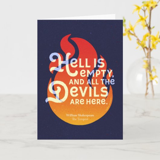 Fiery William Shakespeare Hell is Empty Kaart (Gele Bloem)