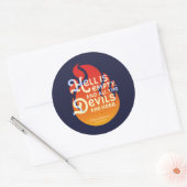 Fiery William Shakespeare Hell is Empty Ronde Sticker (Envelop)