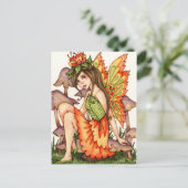Fiery Wings - Autumn Fantasy Fairy Art Briefkaart (Staand voorkant)