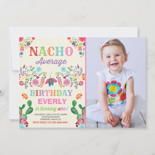 Fiesta 1er anniversaire Invitation Nacho Moyenne (Devant)