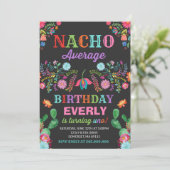 Fiesta 1st Birthday Uitnodiging Nacho Gemiddelde P (Staand voorkant)
