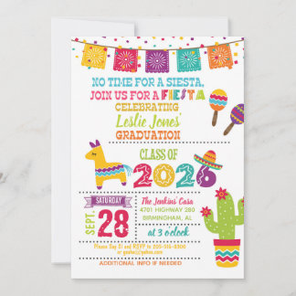 Fiesta 2026 Graduation Invitation - White
