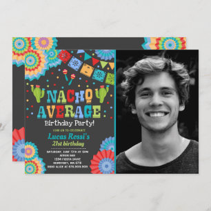 Fiesta 21st Birthday Invitation Nacho Gemiddelde 2 Kaart