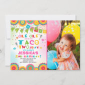 Fiesta 2e anniversaire Invitation Taco fête du Two (Devant)