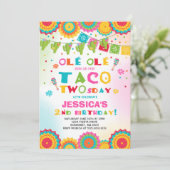 Fiesta 2e anniversaire Invitation Taco fête du Two (Debout devant)